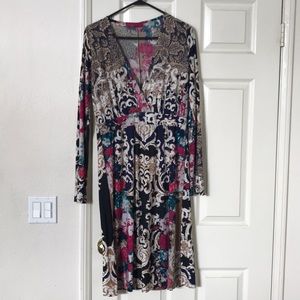 Melissa Masse 1x v-neck long sleeve dress